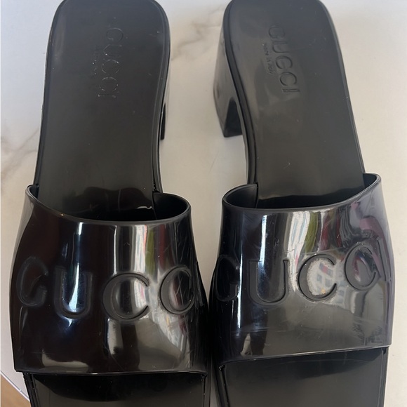 Gucci Shoes - Gucci Black Patent Leather Mules
